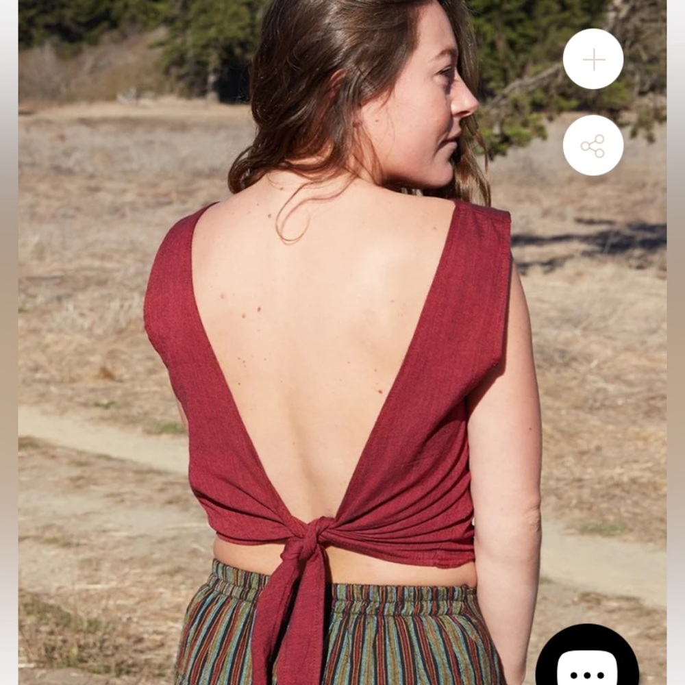 Zig Zag Collection Tie Back Top